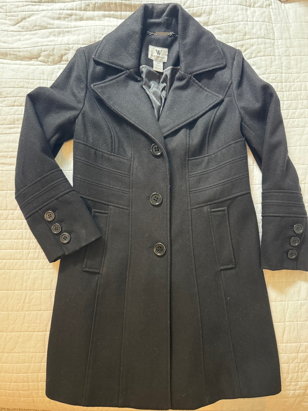 Worthington Black Wool Blend Pea Coat